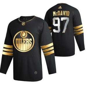 Edmonton Oilers Pelipaita Connor McDavid Musta 2021 Golden Edition Limited Authentic